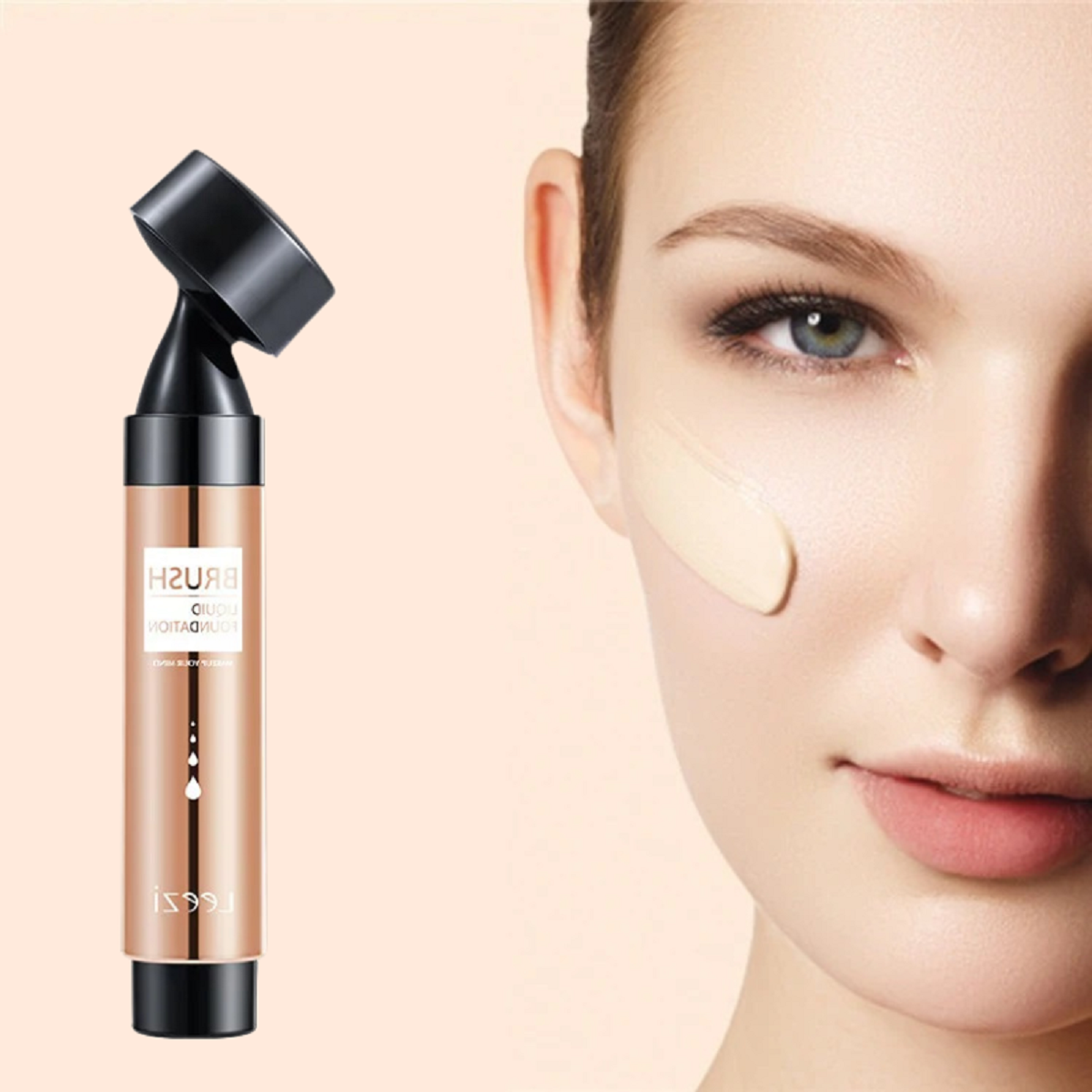 Natural Finish Liquid Foundation with Brush Buildable Cover
