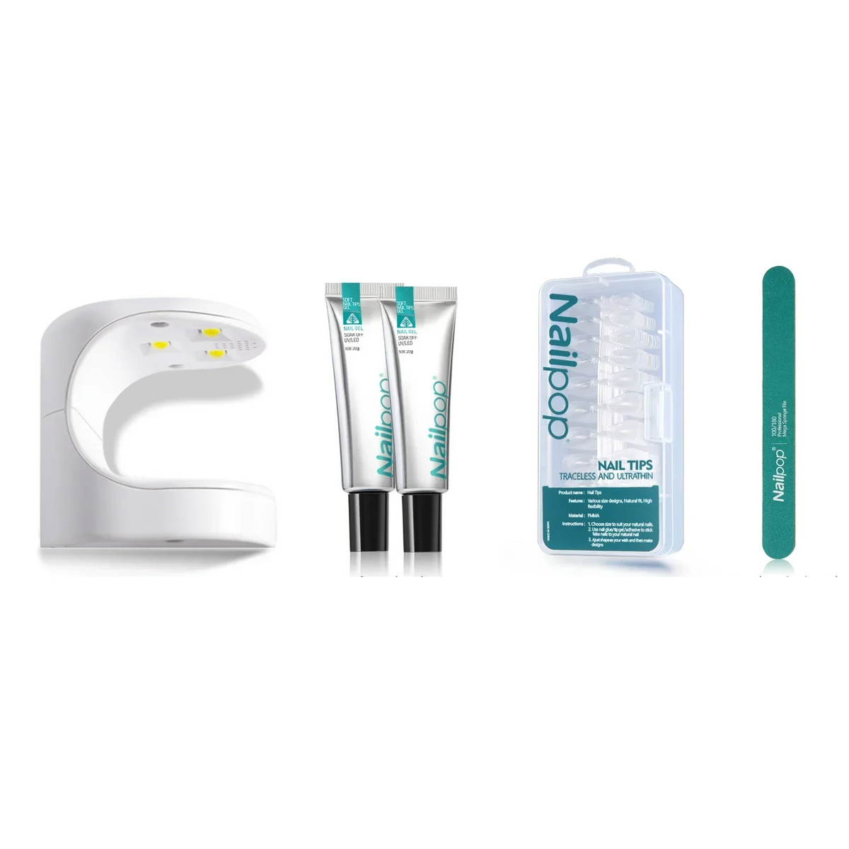 Soft Gel Nail Extension Kit with Mini UV Lamp