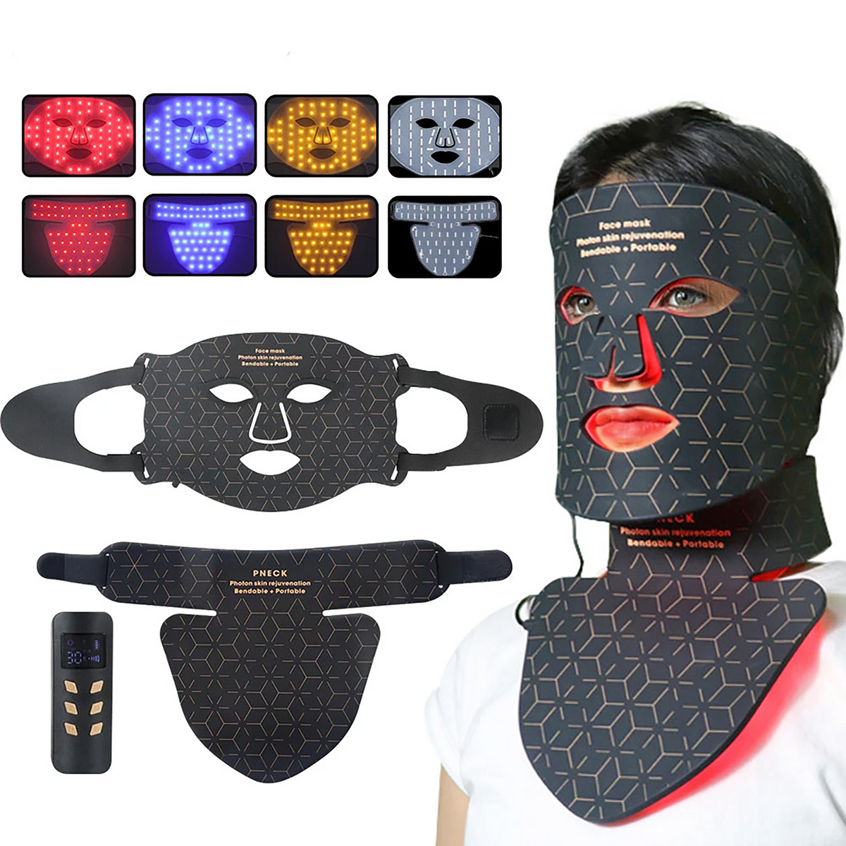 Silicone LED Facial Mask for Face and Neck