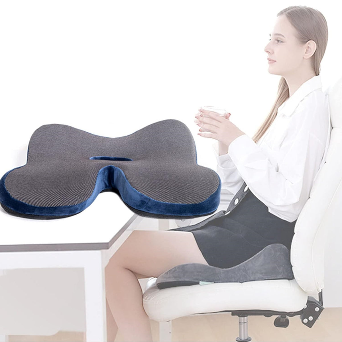 Memory Foam Seat Cushion for Cushioned All-Day Comfort