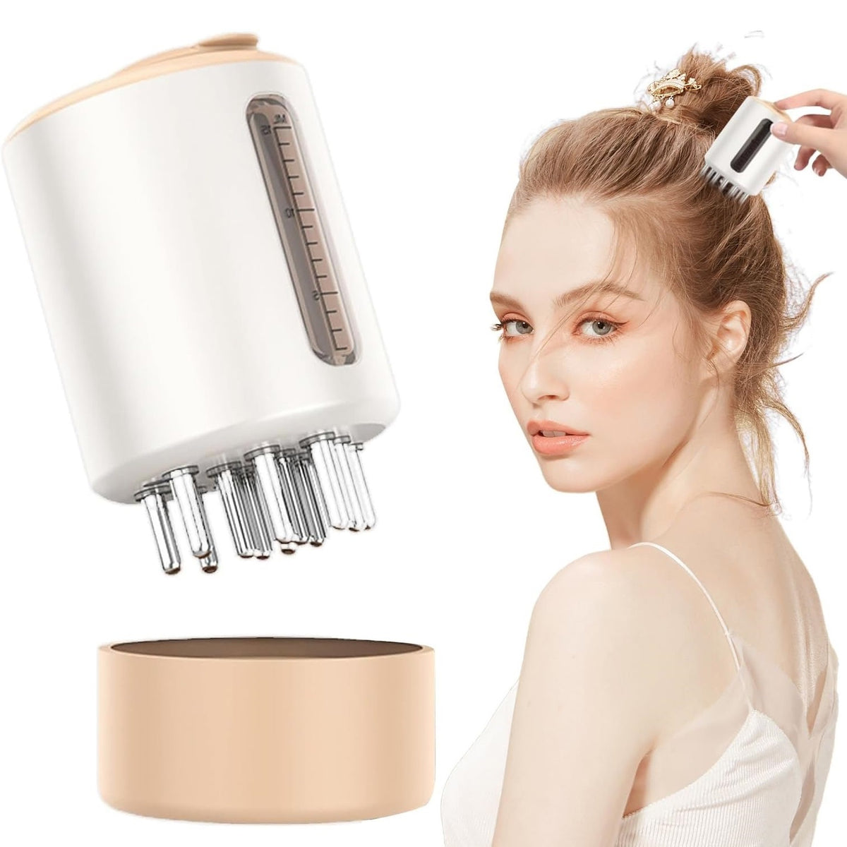 Electric Scalp Comb and Liquid Applicator with Massage