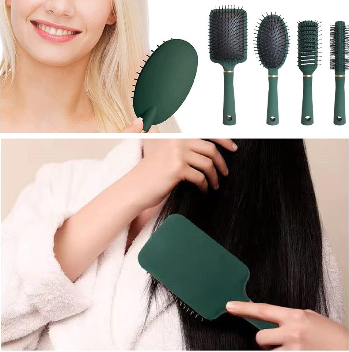 4-Piece Air Cushion Hair Brush and Comb Set