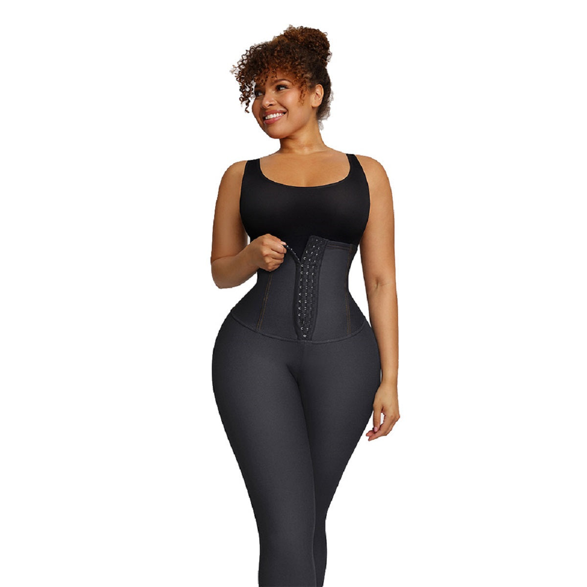 High Waist Tummy Control Shaping Leggings with Hook Waistband