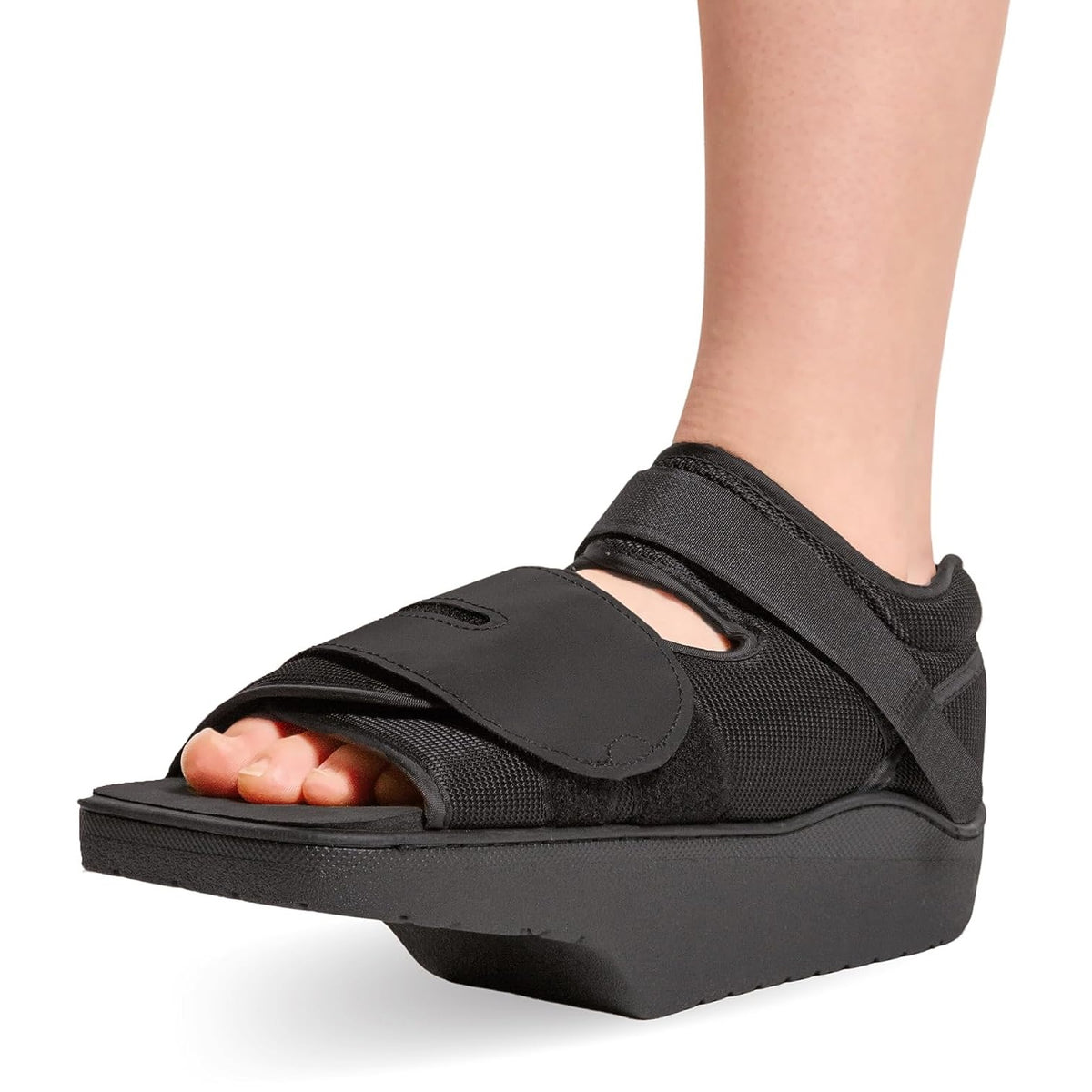 Adjustable Off-Loading Recovery Shoe with Cushioned Sole