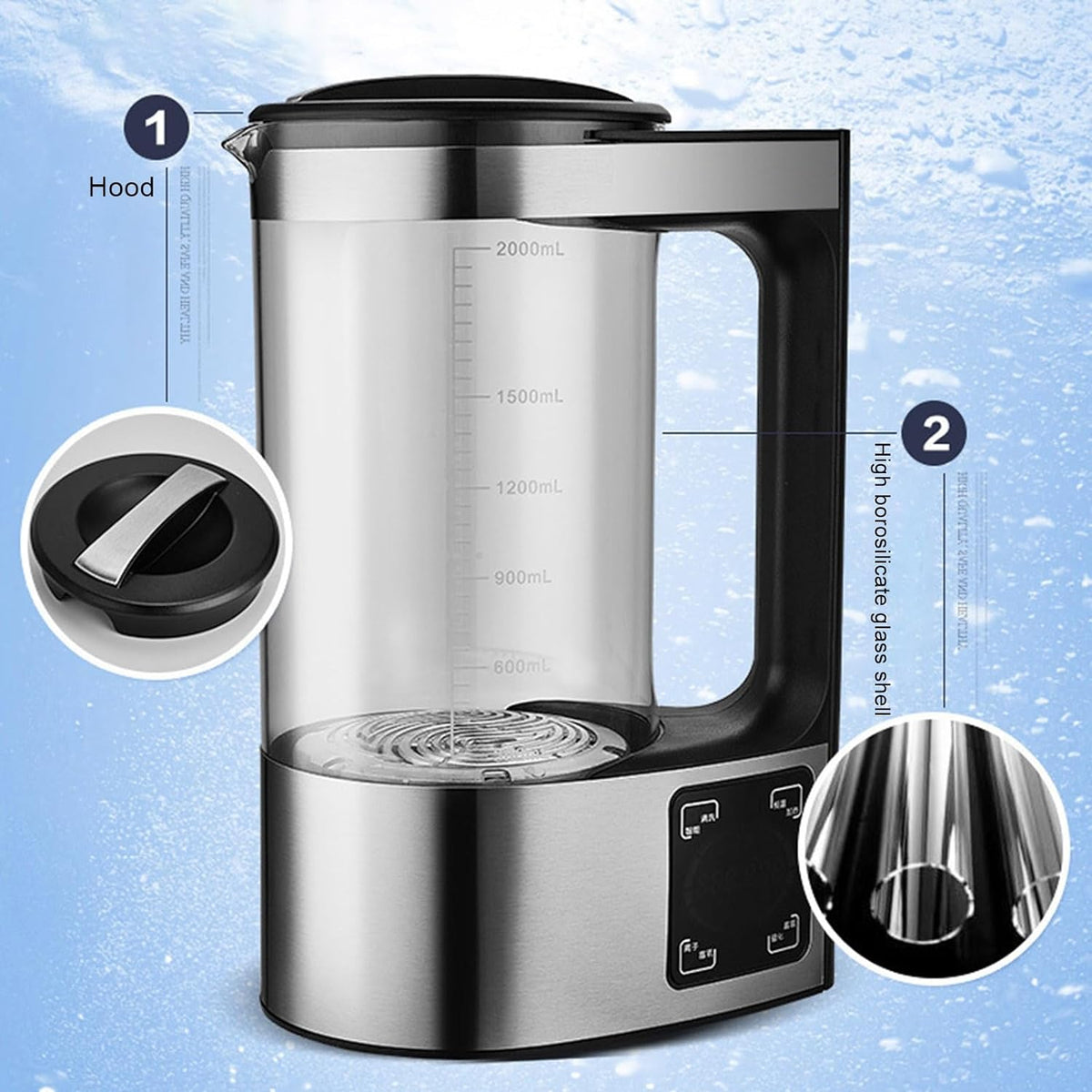 Portable Hydrogen Water Bottle with Ionizer and LED Display