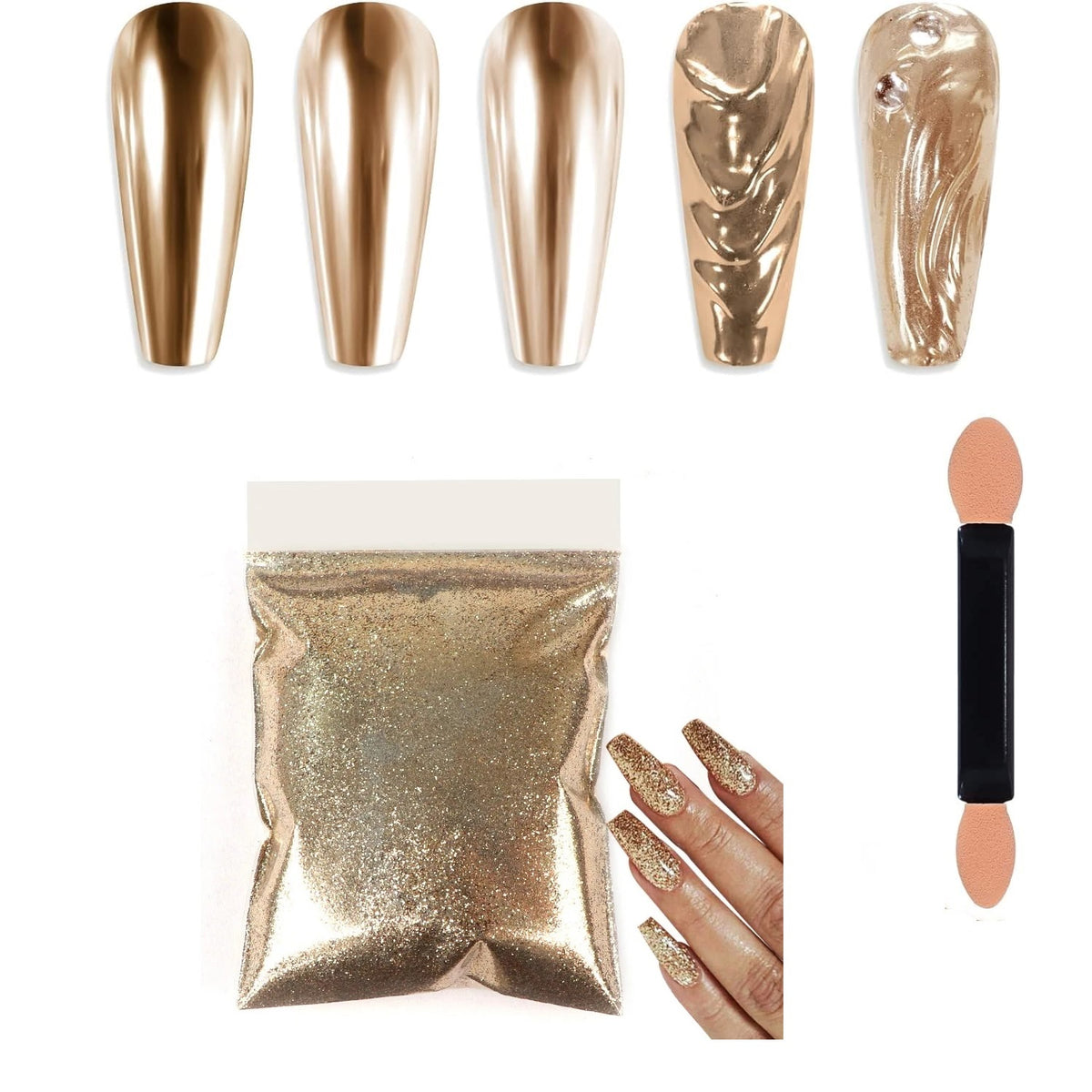 Shiny Chrome Glitter Nail Powder for Mirror Nail Art