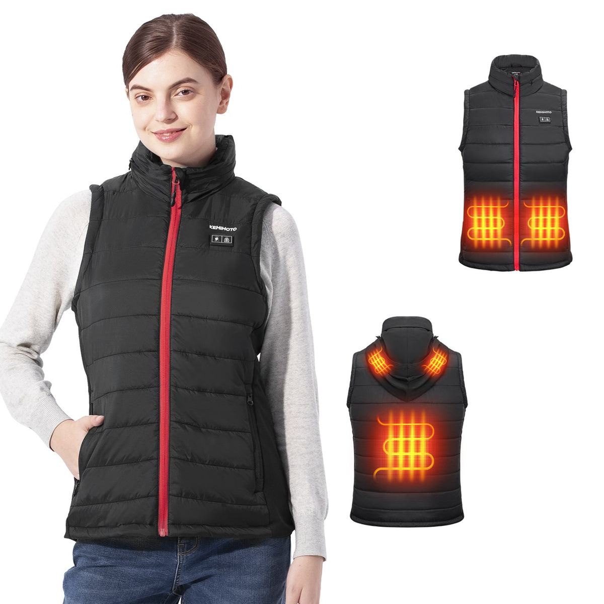Women's USB Heated Vest with Power Bank Pocket