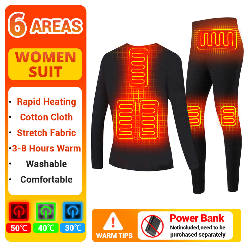USB Heated Thermal Base Layer Top and Trousers Set