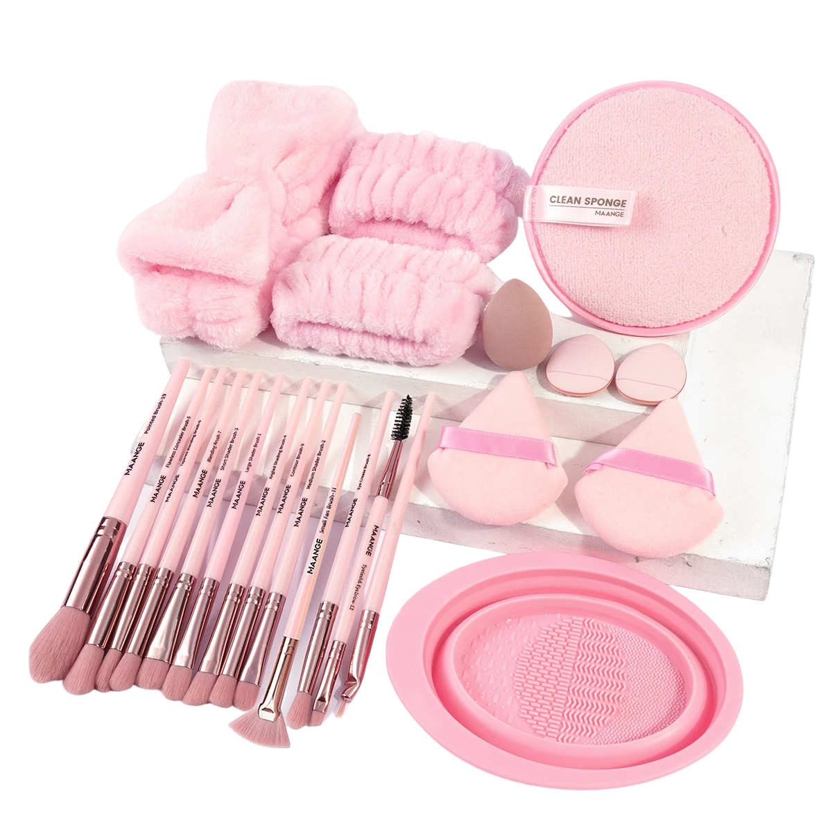 23Pcs Makeup Tool Set Pro Brushes Sponges Puffs And More
