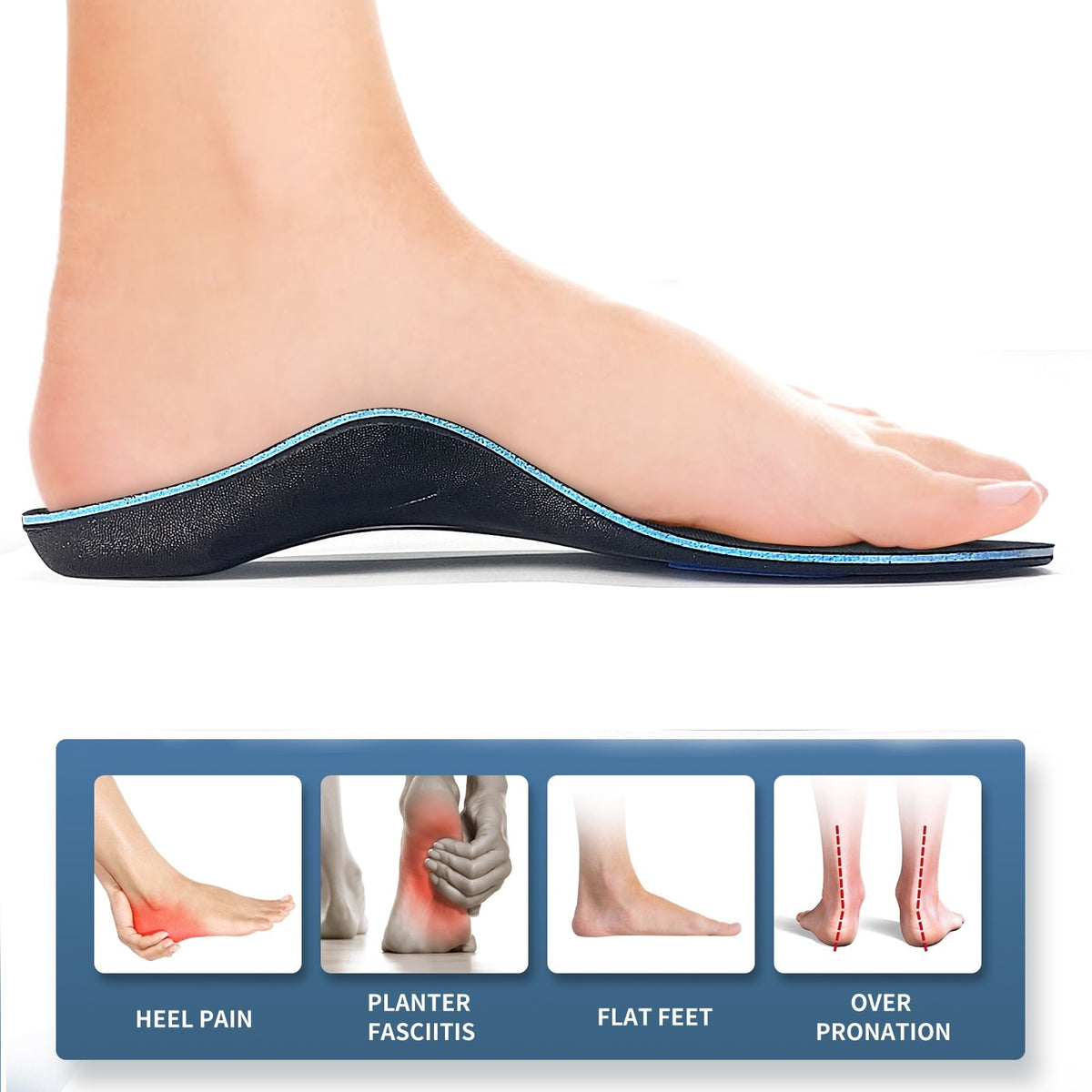 Arch Support Insoles with Cushioned Heel Cup