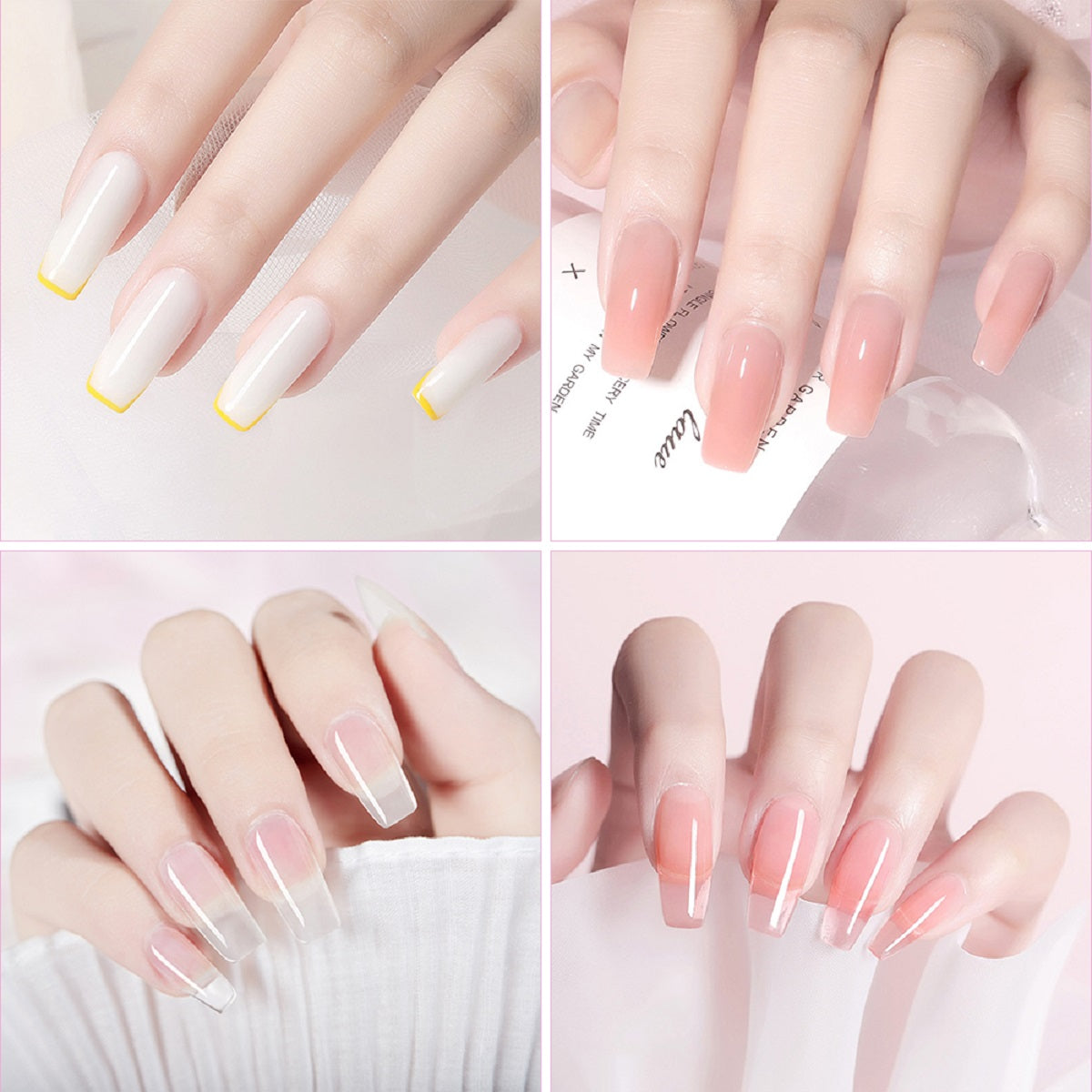 Gel Nail Polish Set with Pink Glitter Soak-Off Colours
