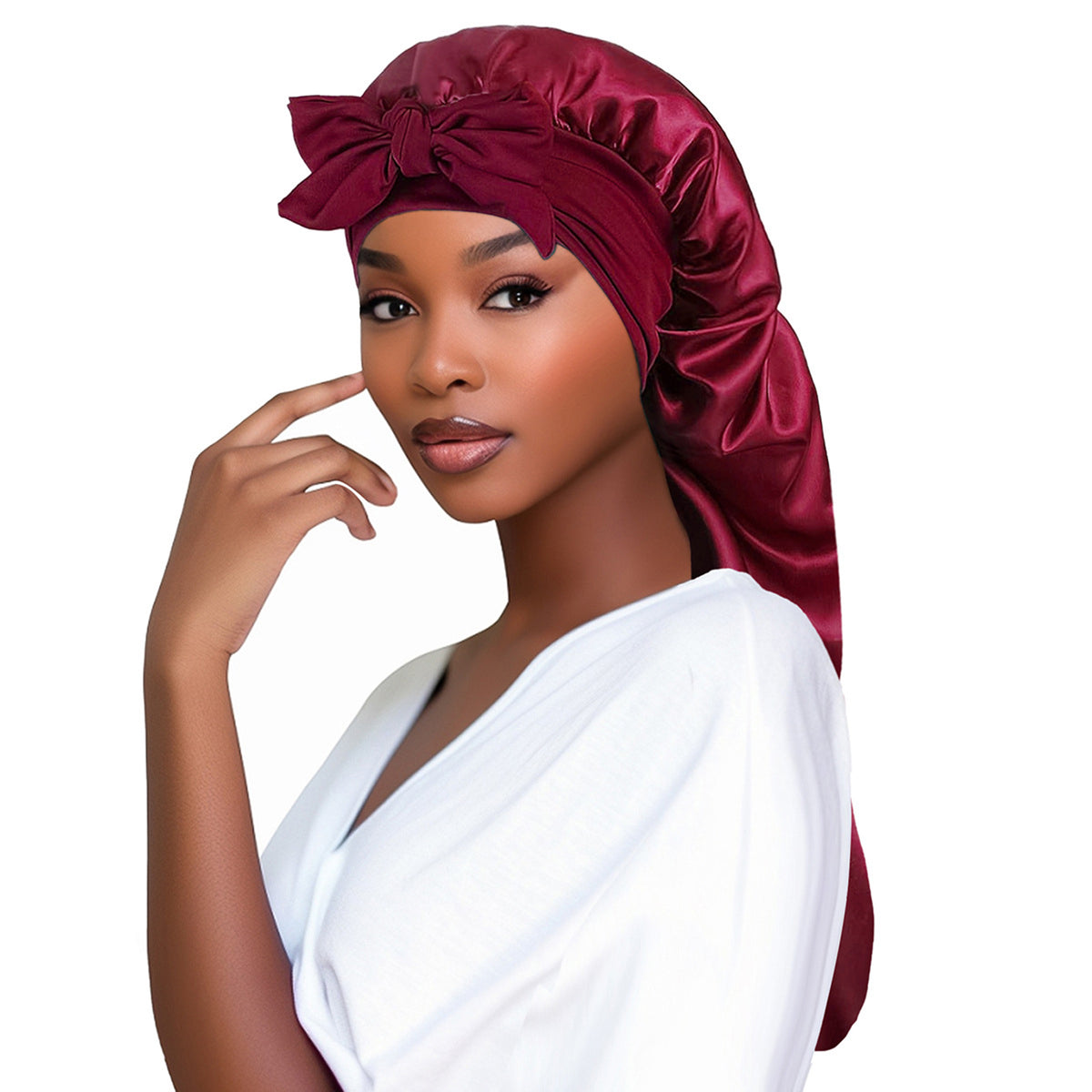 Long Silk Bonnet for Sleeping and Hair Protection