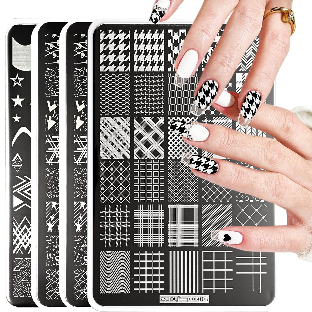 French Nail Art Stamping Plates Stainless Steel