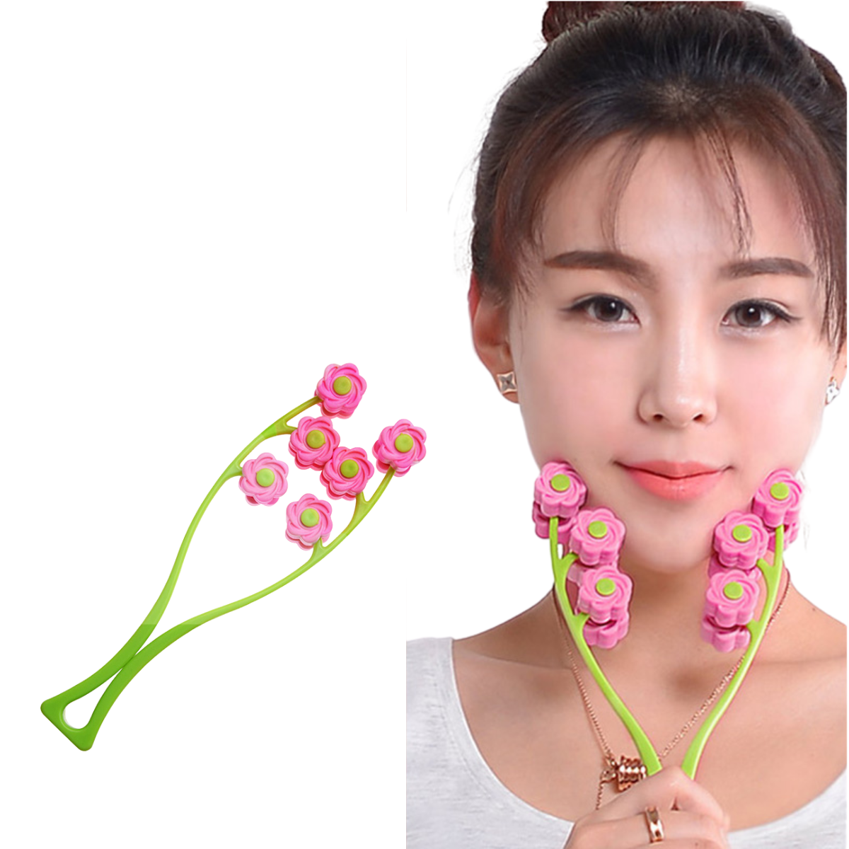 Multi-Wheel Facial Massage Roller for Contouring