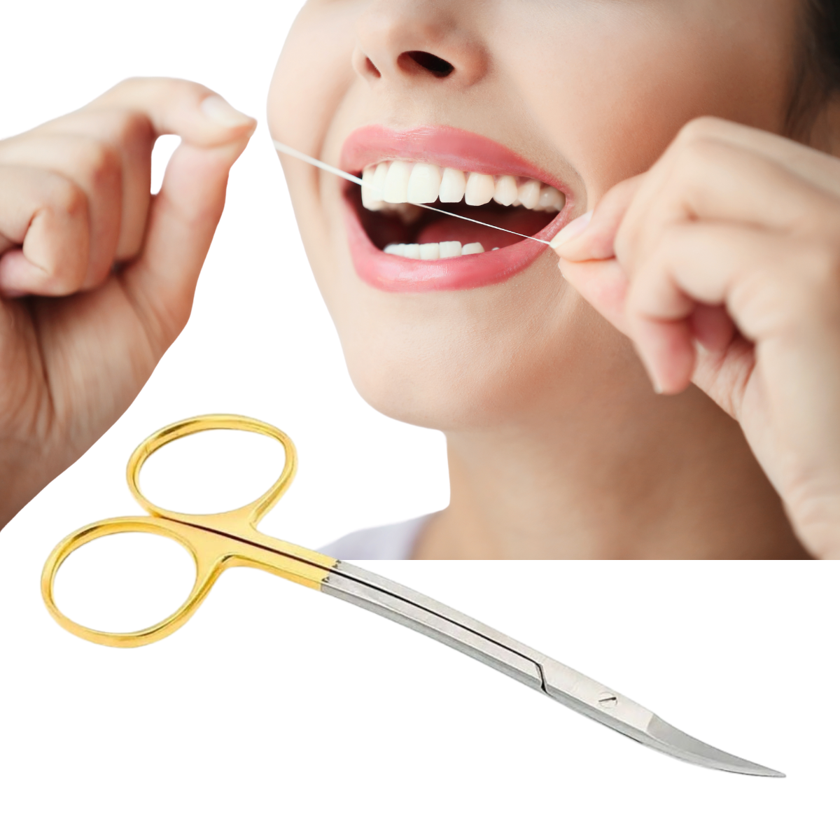 Stainless Steel Precision Scissors with Curved Tip