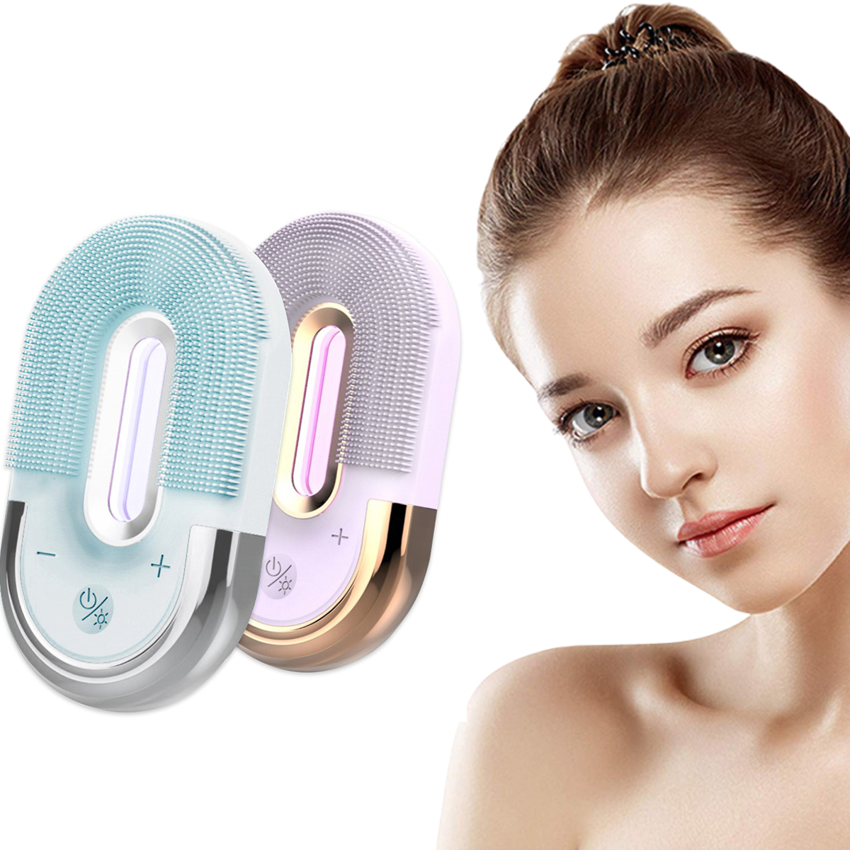 3-in-1 Silicone Facial Cleansing Brush with Vibration