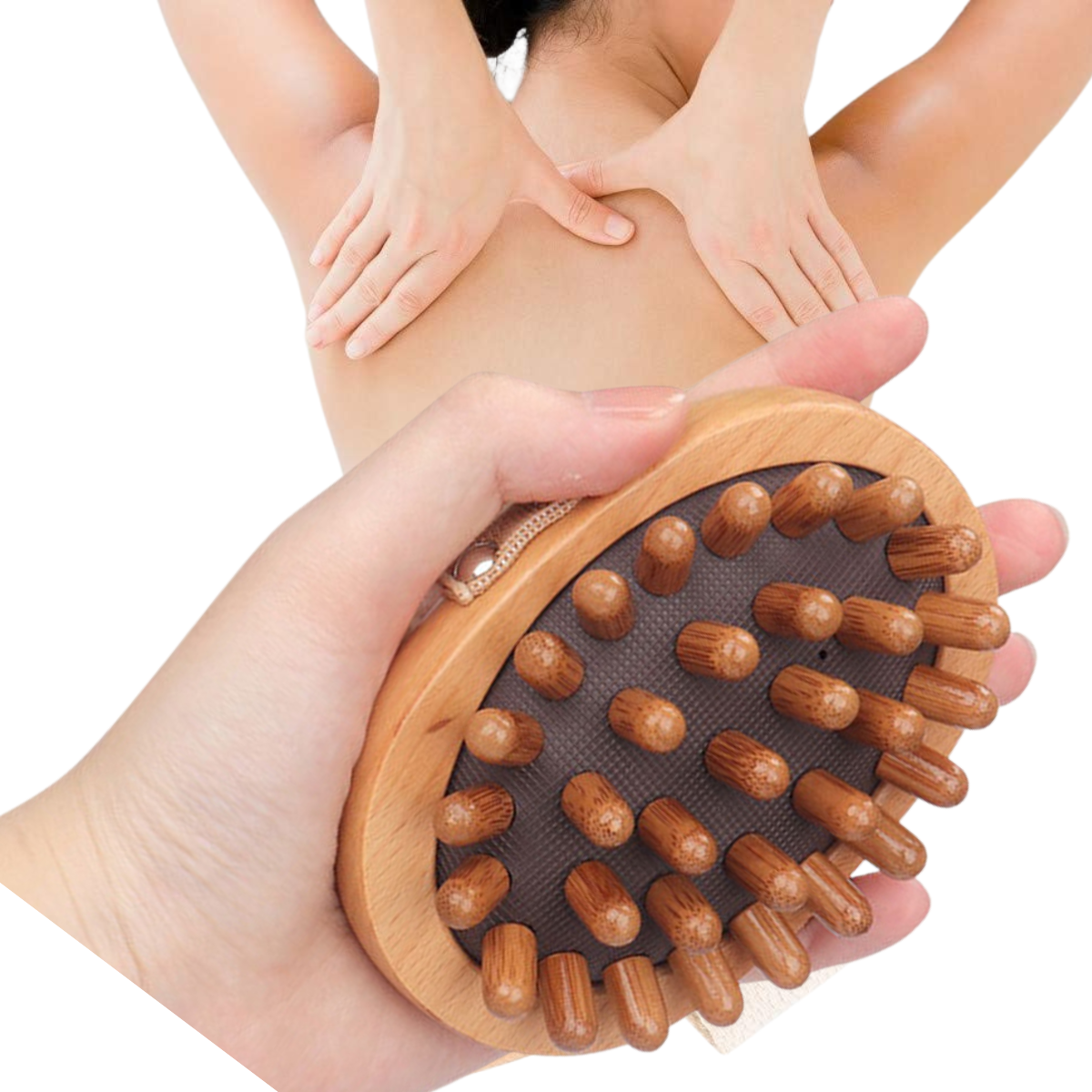 Natural Wooden Body Massage Brush for Smoother-Looking Skin