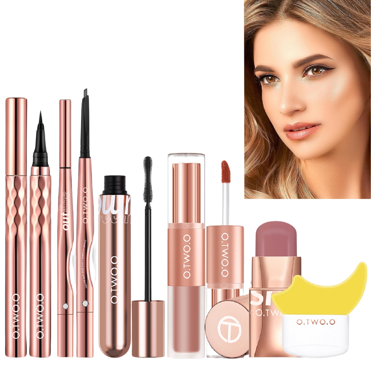 4D Fibre Mascara and Makeup Set with Dual Brushes