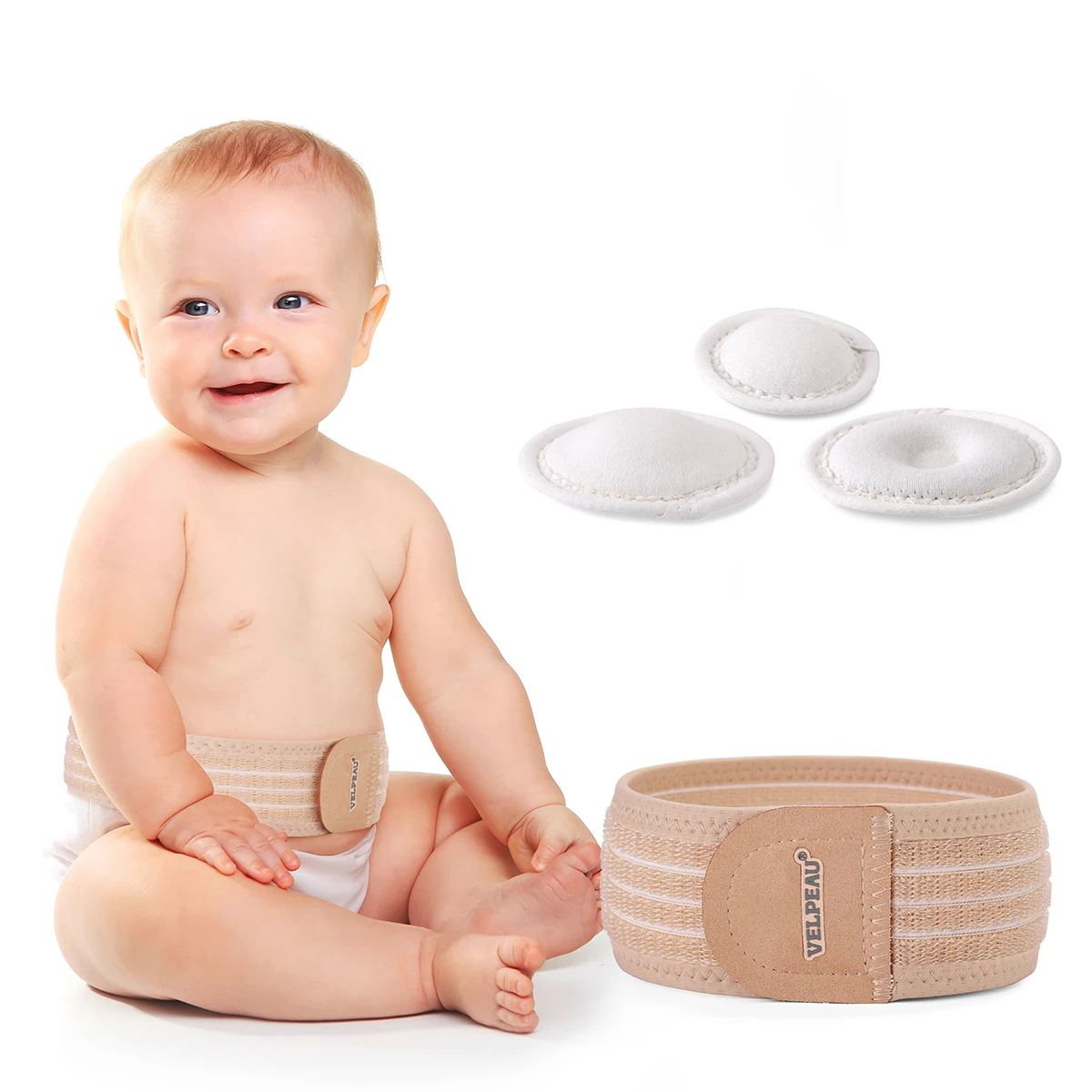 Soft Adjustable Baby Belly Band with Cushioned Pads