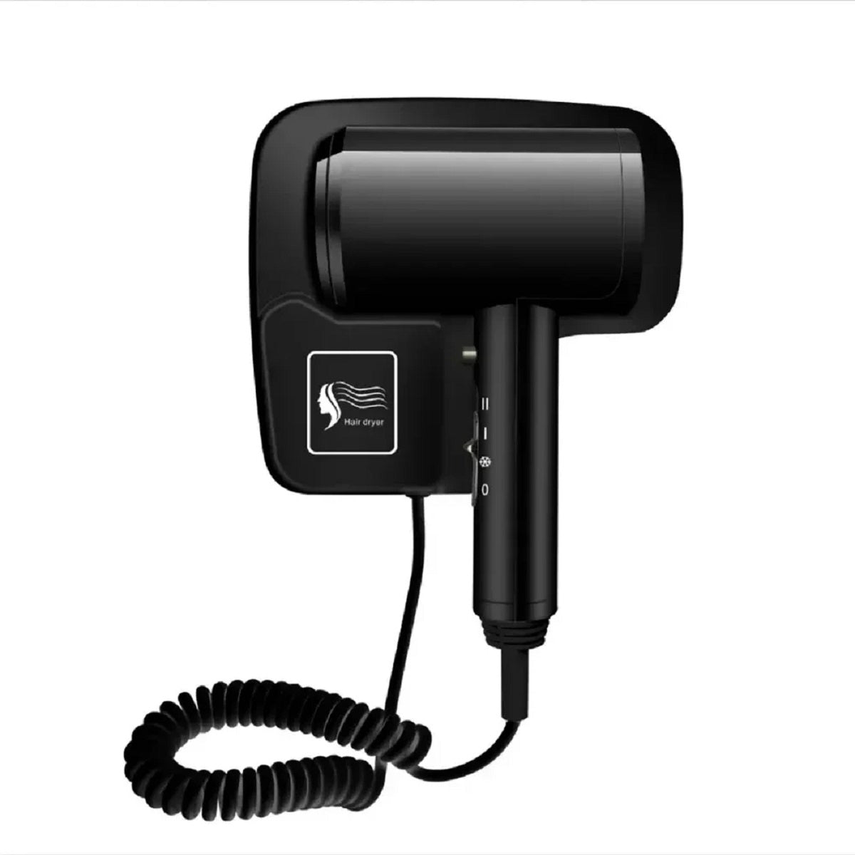 Wall Mounted Hair Dryer with Holder for Bathrooms