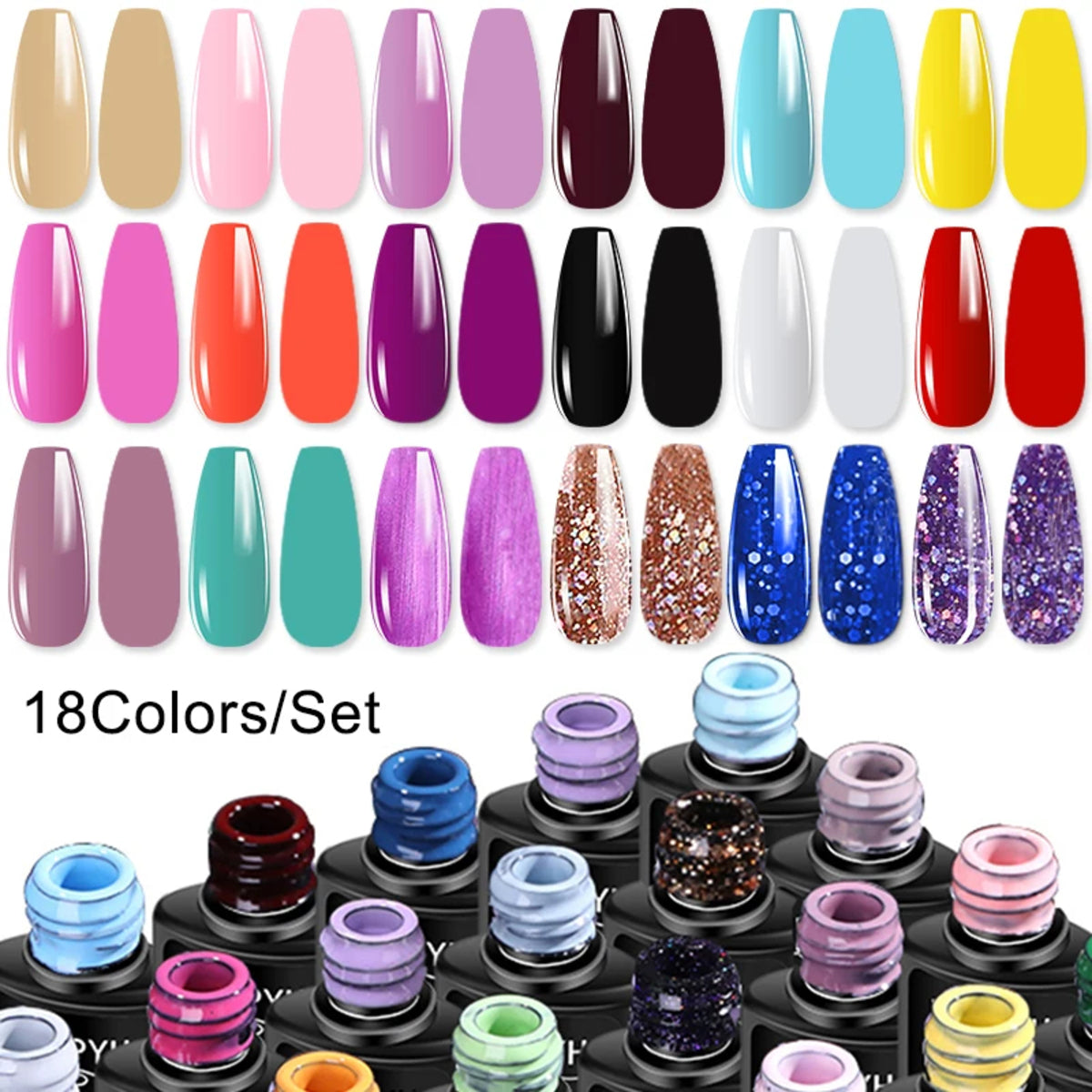 Gel Nail Polish Kit with UV LED Lamp and Nail Drill