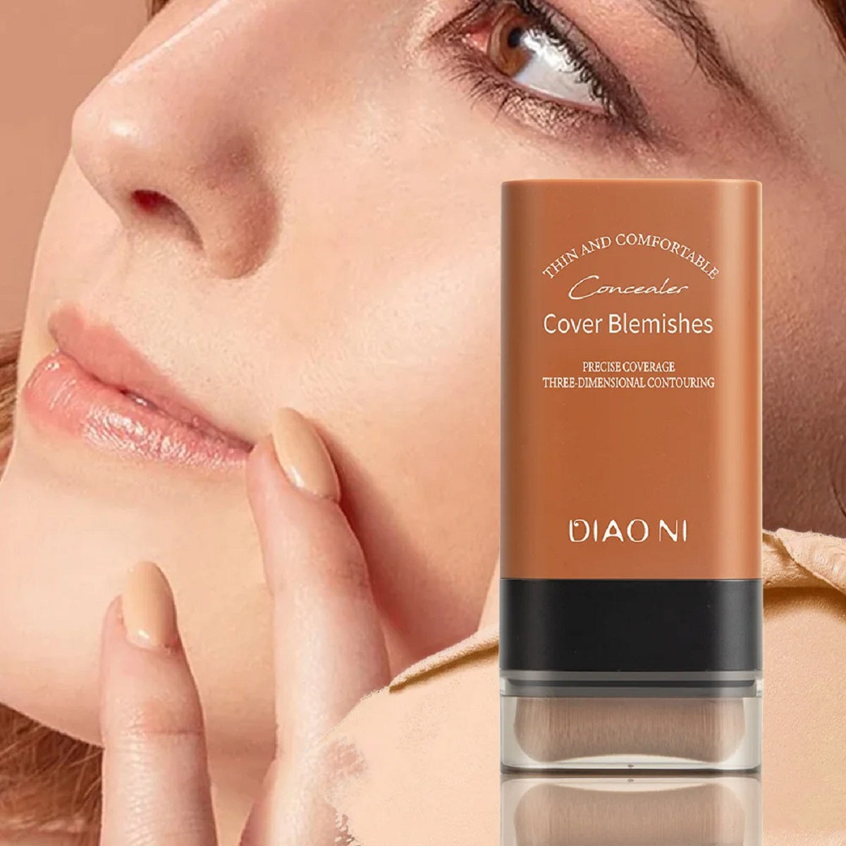 Flawless Eraser Foundation Stick – Smooth & Blendable with Brush