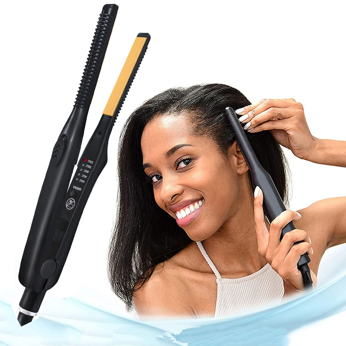 2 In 1 Hair Straightener And Curler Small Flat Iron Ceramic Hair