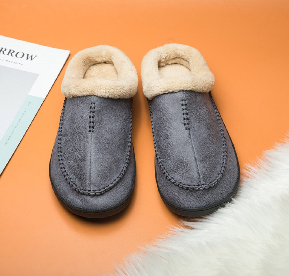 Men's Memory Foam Fleece-Lined Warm Slippers