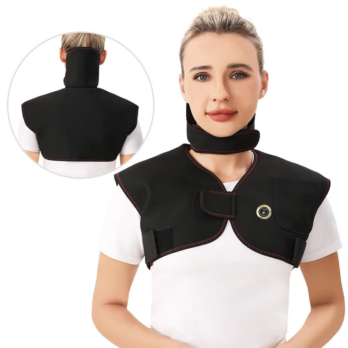 USB Heated Neck and Shoulder Pad with Vibration Massage