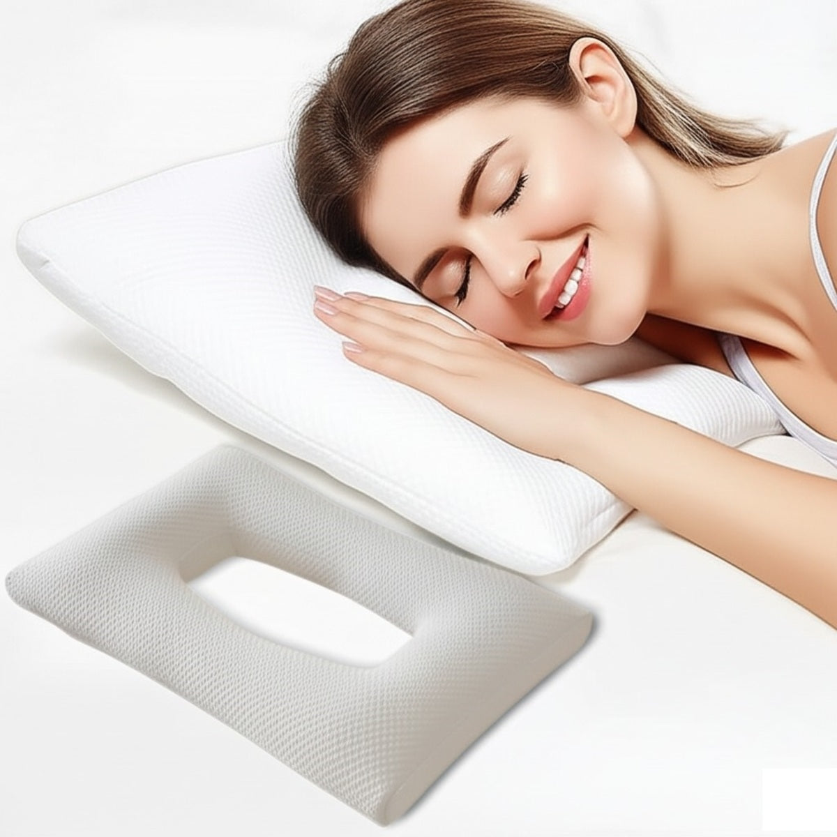 Side Sleeper Pillow with Ear Holes for Cushioned Comfort
