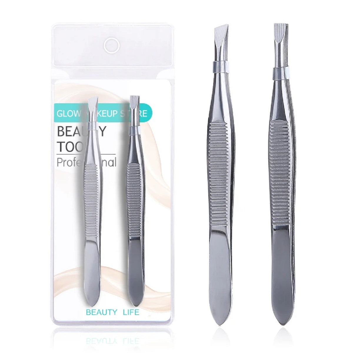 Stainless Steel Slant and Pointed Tweezers Set