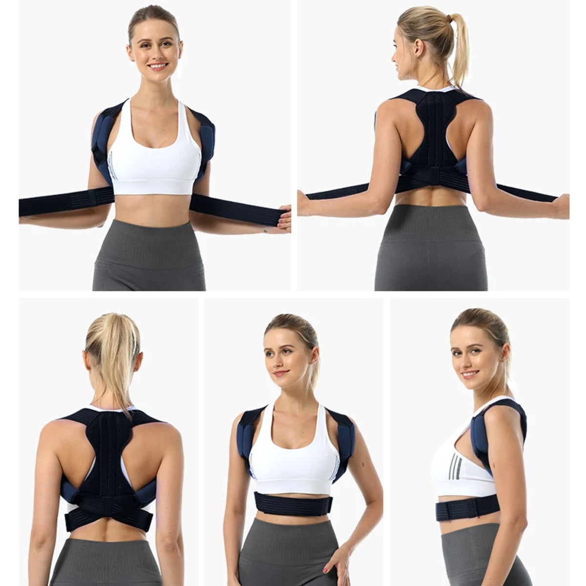 Adjustable Back Support Brace with Cushioned Straps