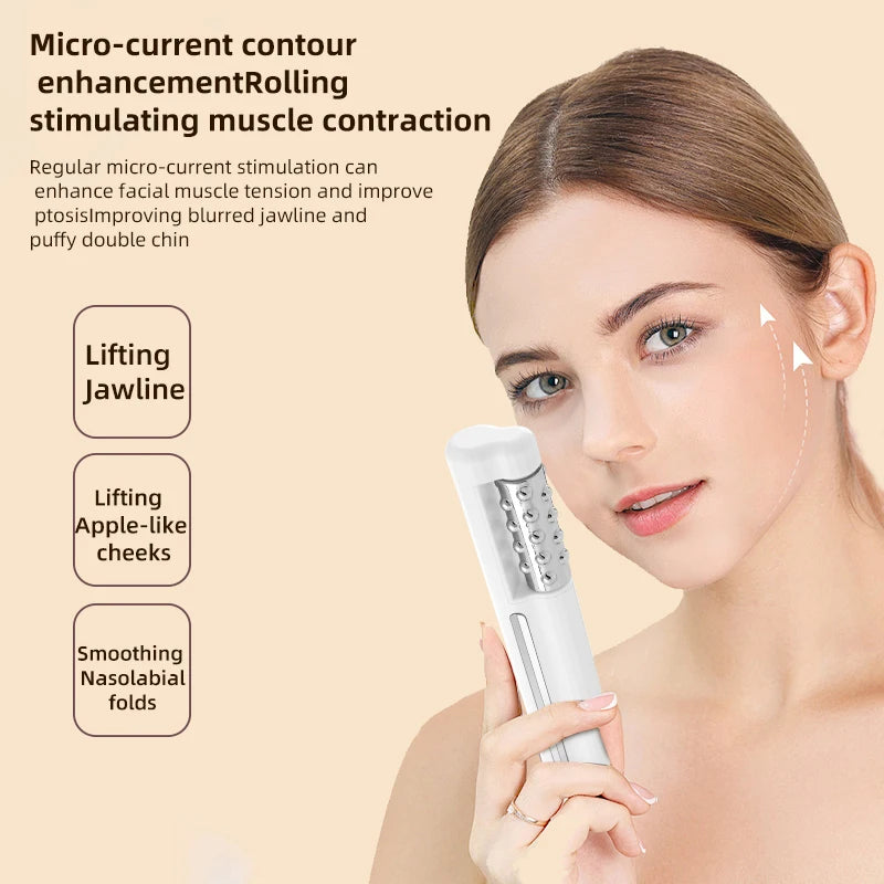 Heated Facial Roller with Gentle Vibration Massage