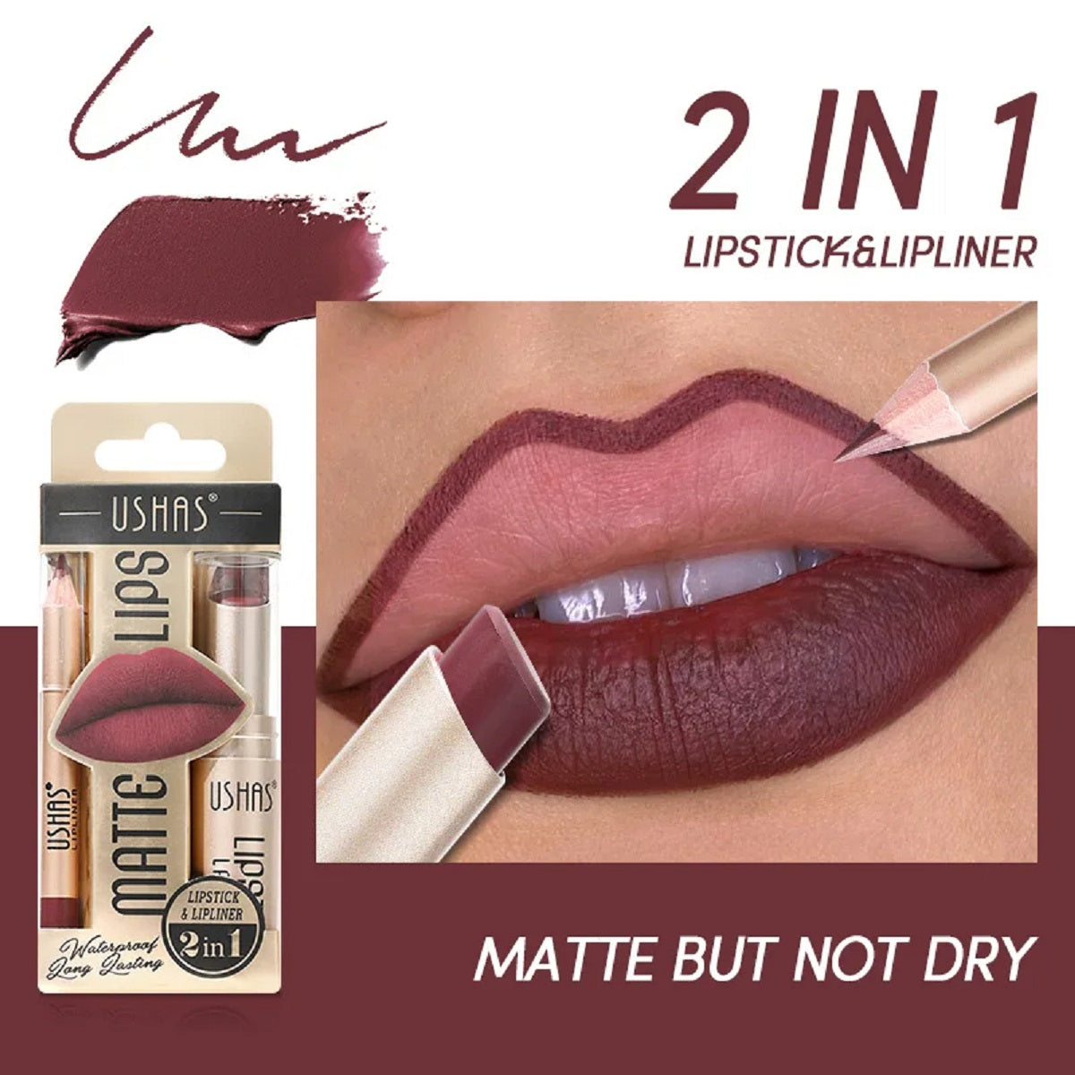2-in-1 Matte Lipstick And Lip Liner Set