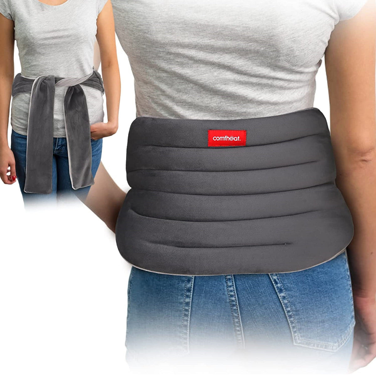 Microwavable Back Wrap with Adjustable Straps and Seeds