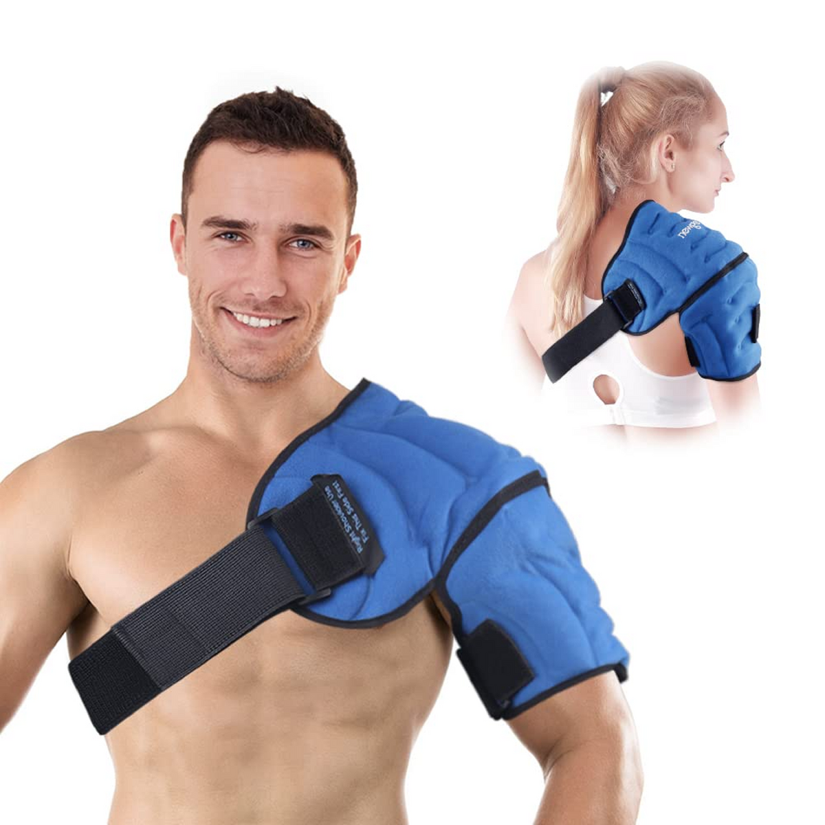 Hot and Cold Gel Shoulder Wrap with Adjustable Strap