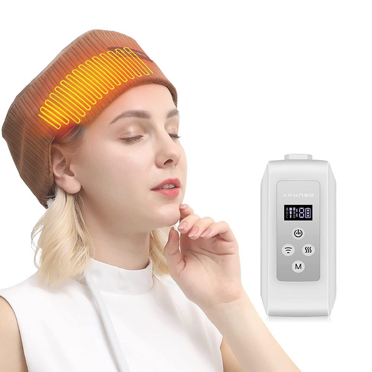 Cordless Heated Air Pressure Head Massager with Modes