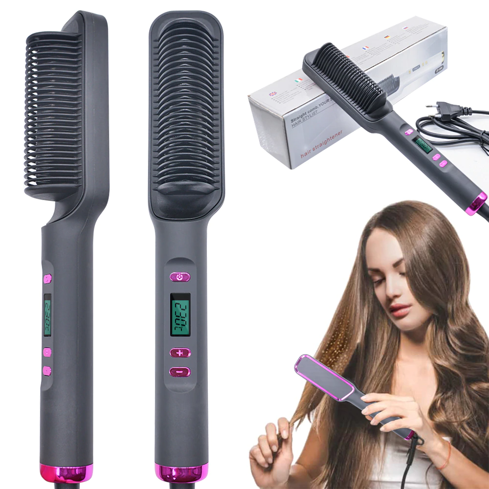 Hair straightener comb anti-scald brush