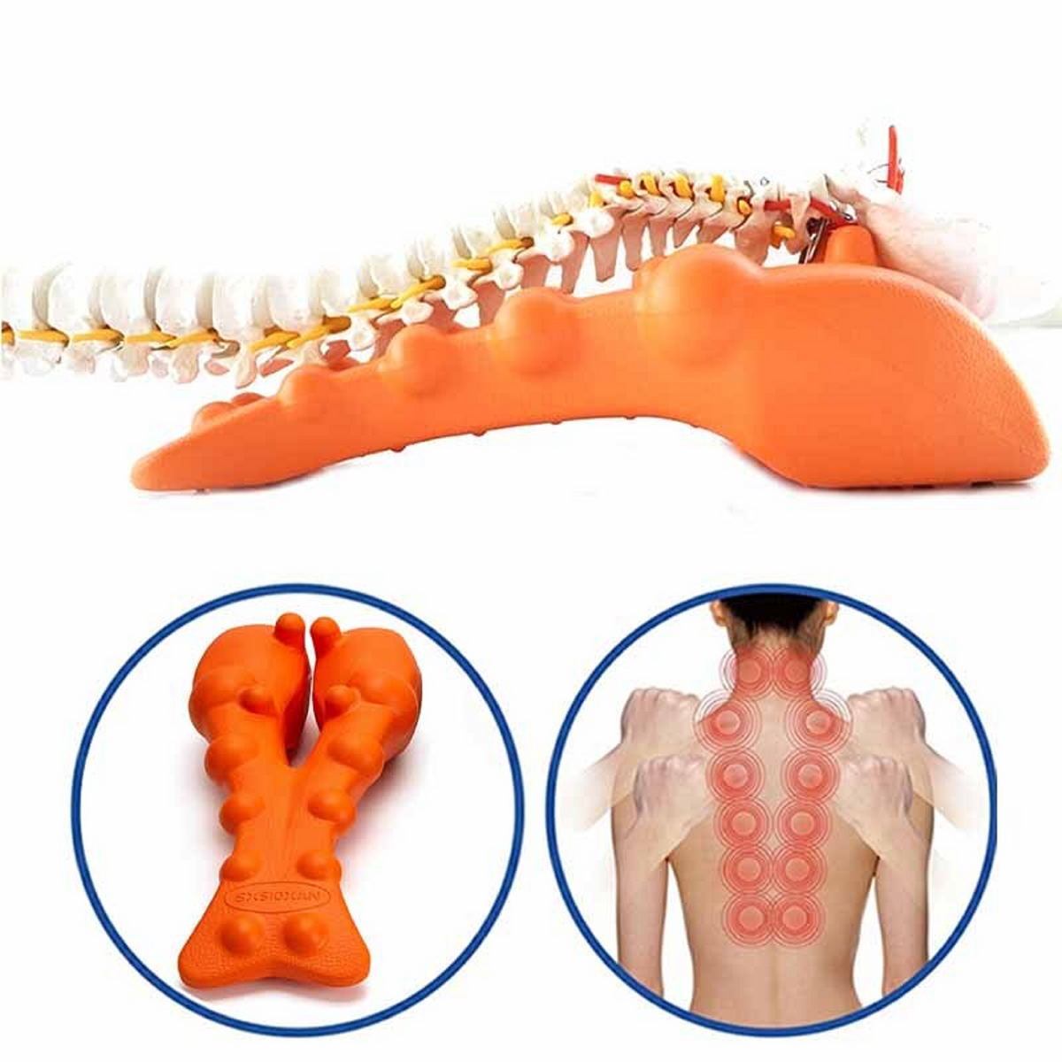 Neck and Upper Back Stretcher Cushion with Massage Points