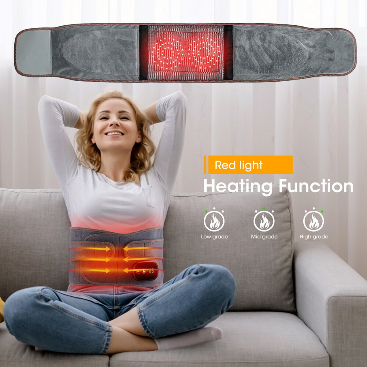 Cordless Heated Waist Wrap with Vibration