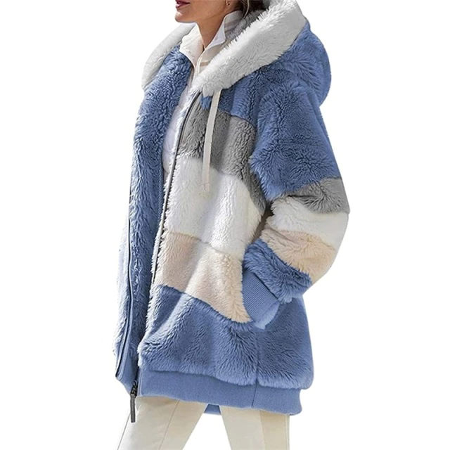 Women's fleece sweatshirt warm fuzzy zip up hoodie