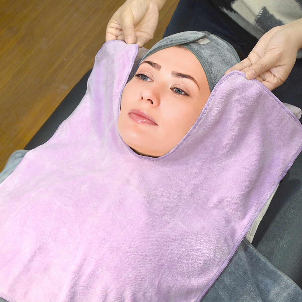 Microfibre U-Shape Facial Towels Soft Spa Face Wraps 3 Pack