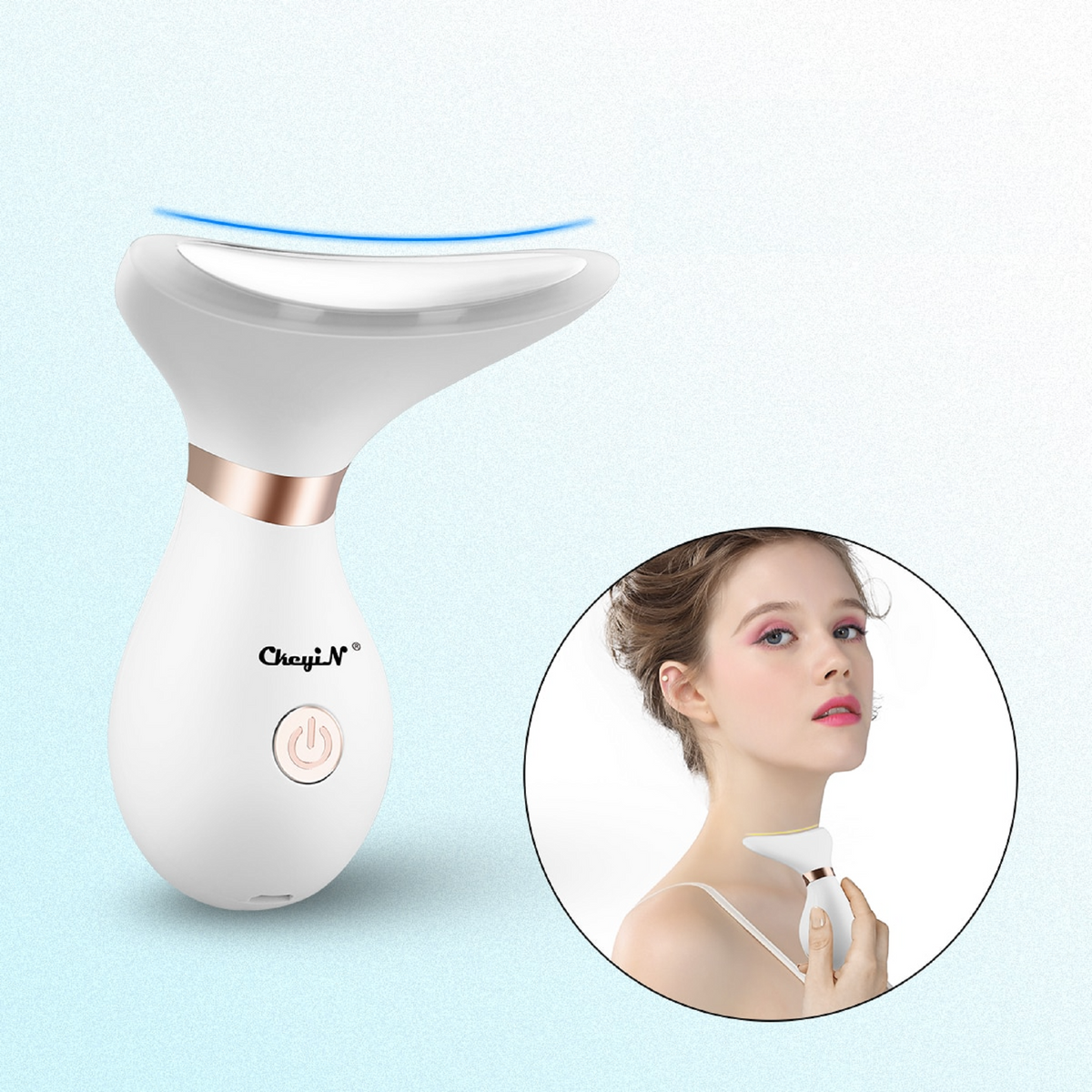 At-Home Facial Massage Device Set with LED Light