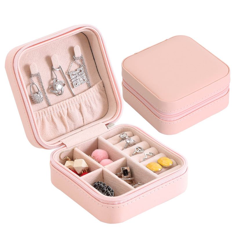 Faux Leather Travel Jewellery Box Organizer