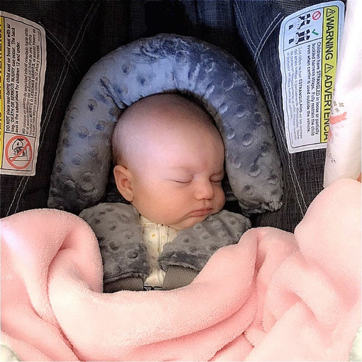 Baby Head and Neck Support Pillow with Seat Belt Covers