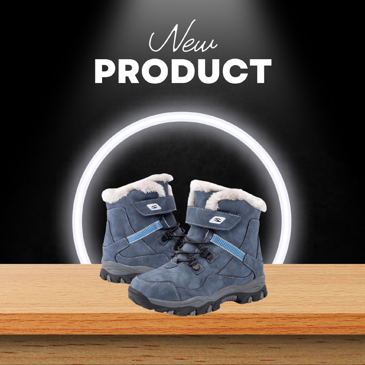 Winter warm fur snow non-slip waterproof kids boots