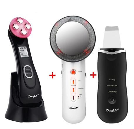 Ultrasonic Facial Skin Scrubber with LED Light