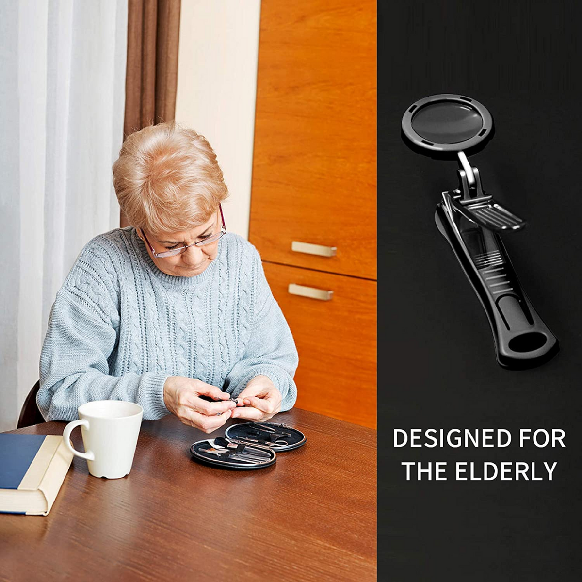 Nail Clipper with Magnifier and Clipping Catcher