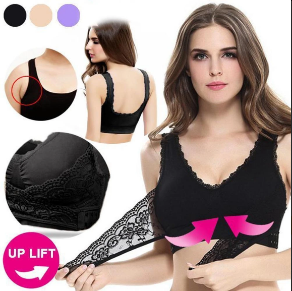 Front-Close Side Buckle Wireless Support Bra Comfort Fit