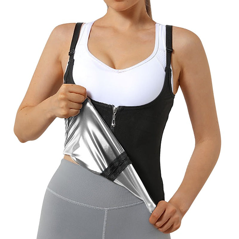 Sweat Shaper Vest with Zip Front for Workouts